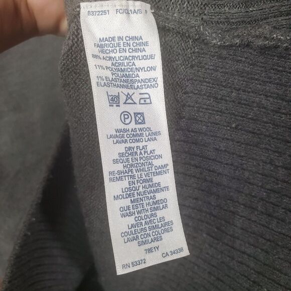 FRENCH CONNECTION Sweater Womens SZ M Knit Gray Pullover Long Sleeves Minimal - Picture 5 of 7